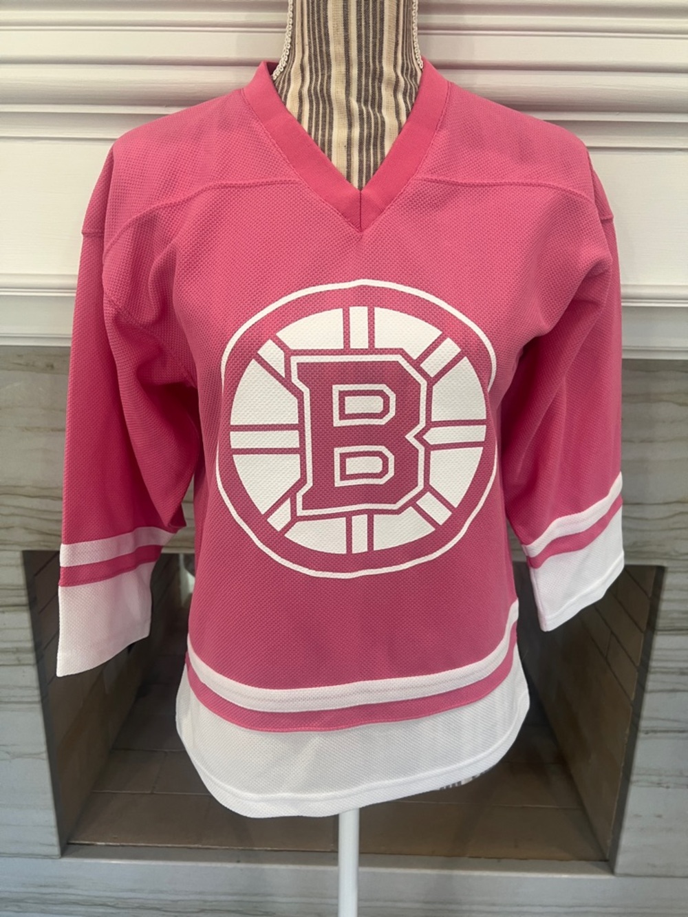 Pink Boston Bruins Style Hockey Jersey